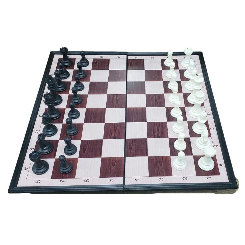 Jogo tabuleiro magnetico xadrez dama ludo multi 5 em 1 grande chess set