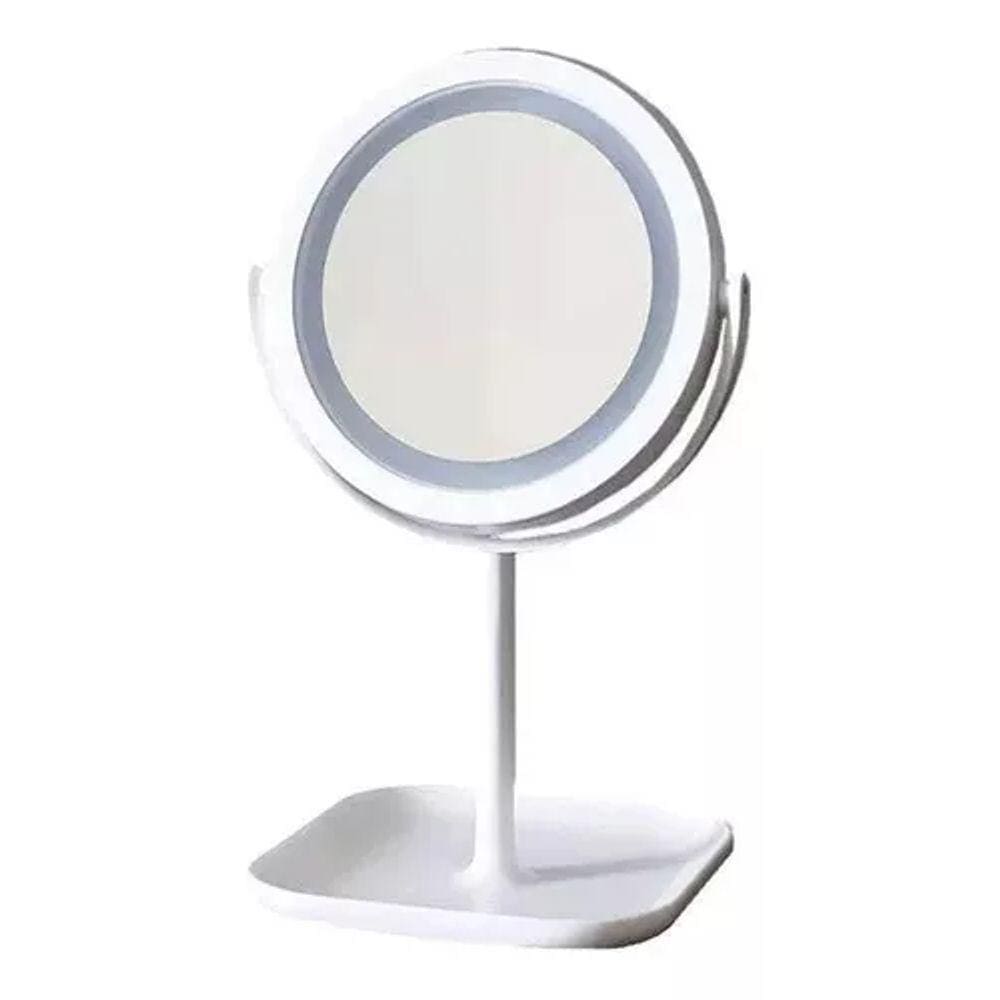 Espelho Maquiagem Led A Bateria 22cm - Dupla Face 1x E 3x