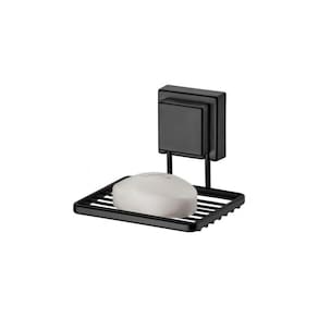 Saboneteira Com Ventosa Em Aço Carbono Praticità Mix Future Preto Fosco