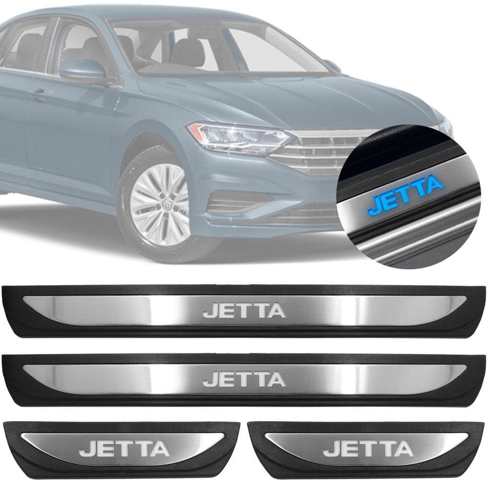 Jogo Soleira com LED VW Jetta 2020 Em Diante Aço Escovado