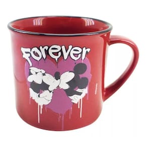 Caneca De Porcelana Vermelha Mickey & Minnie True Love 280ml - Disney