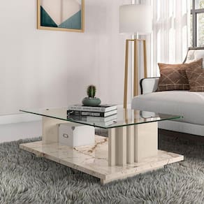 Mesa de Centro Frizz  -  CALACATA / OFF WHITE - Madetec
