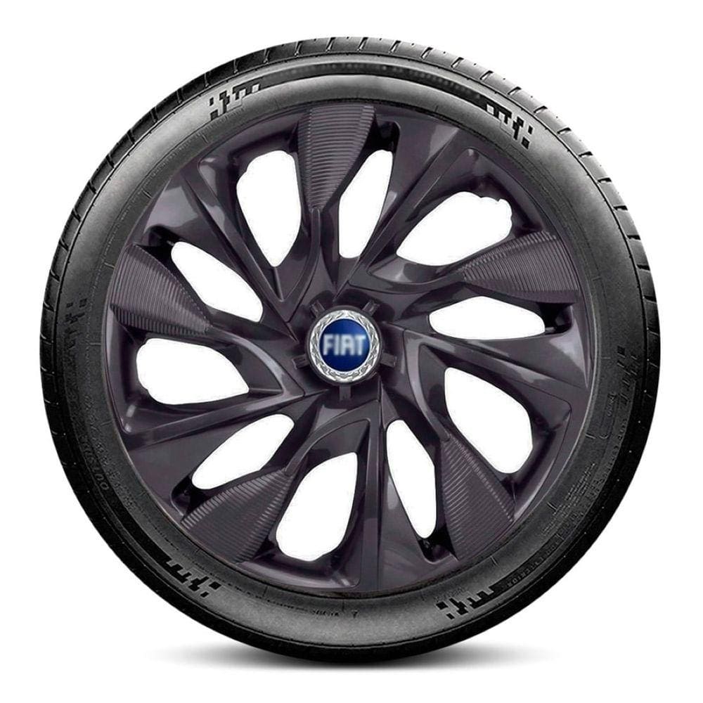 Calota LC363 Fiat Aro 15 Preta Fosca DS4 Escolha o carro