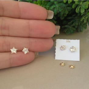 Brinco Estrela 6Mm Ouro 18K