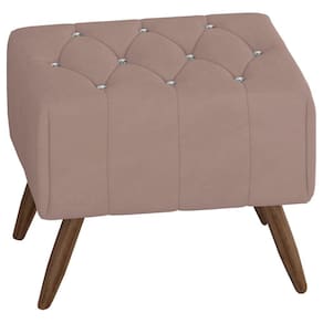 Puff Puf Para Sala Pes Madeira Trit Veludo SL 949 Peer