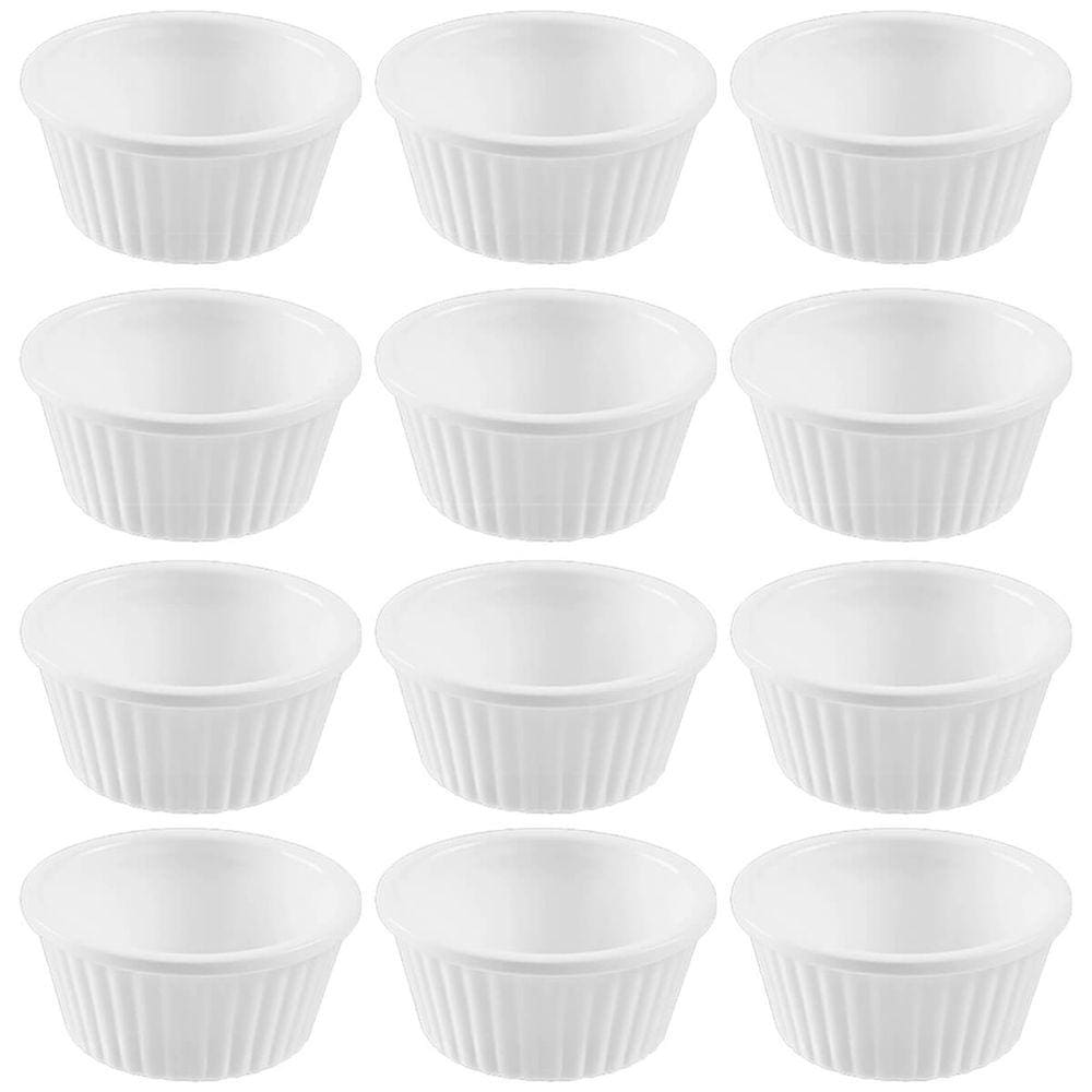 12 Ramekins 30ml Cada Mini Potes Servir Molhos Branco Uno Coza Restaurante Temperos