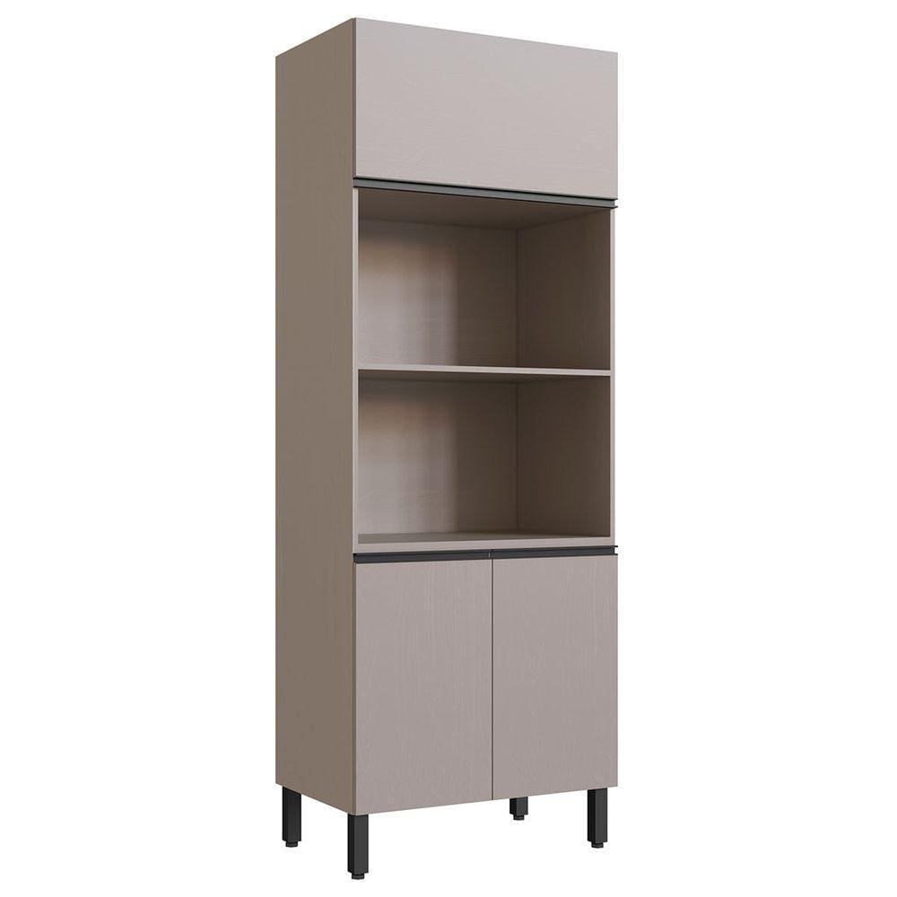 Torre Quente 3 Portas 2 Prateleiras Fumê - Quiditá Móveis