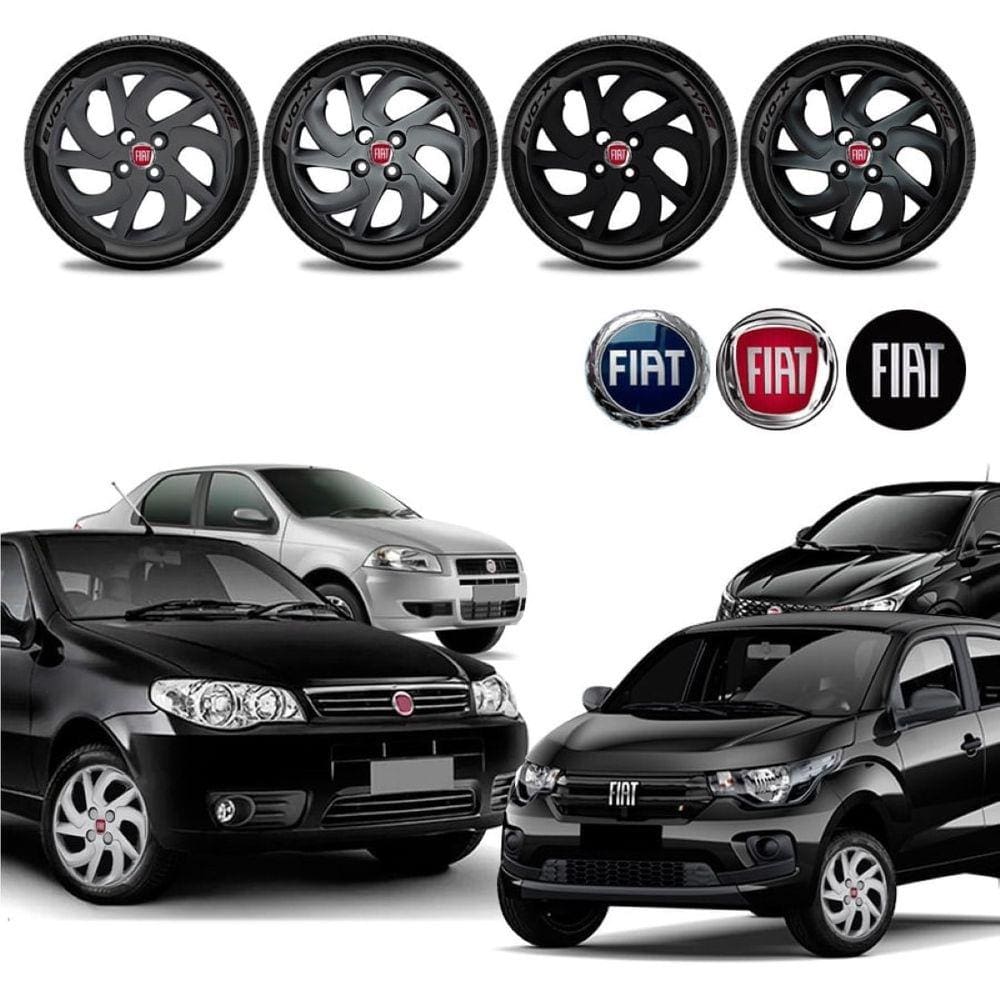 Jogo calota Fiat Mobi Argo Siena Palio Fire Uno Aro 14