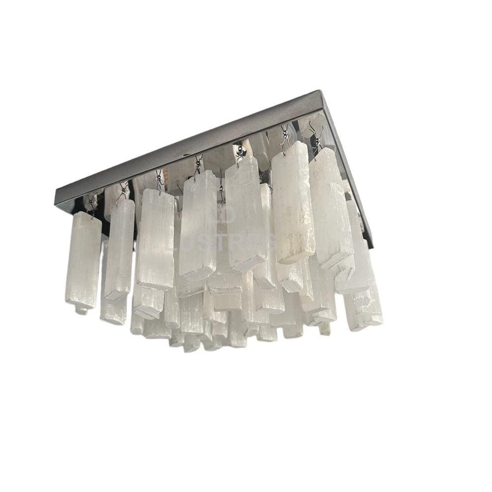 Lustre De Pedra Bruta Selenita Natural, Cristal Energia 13CM