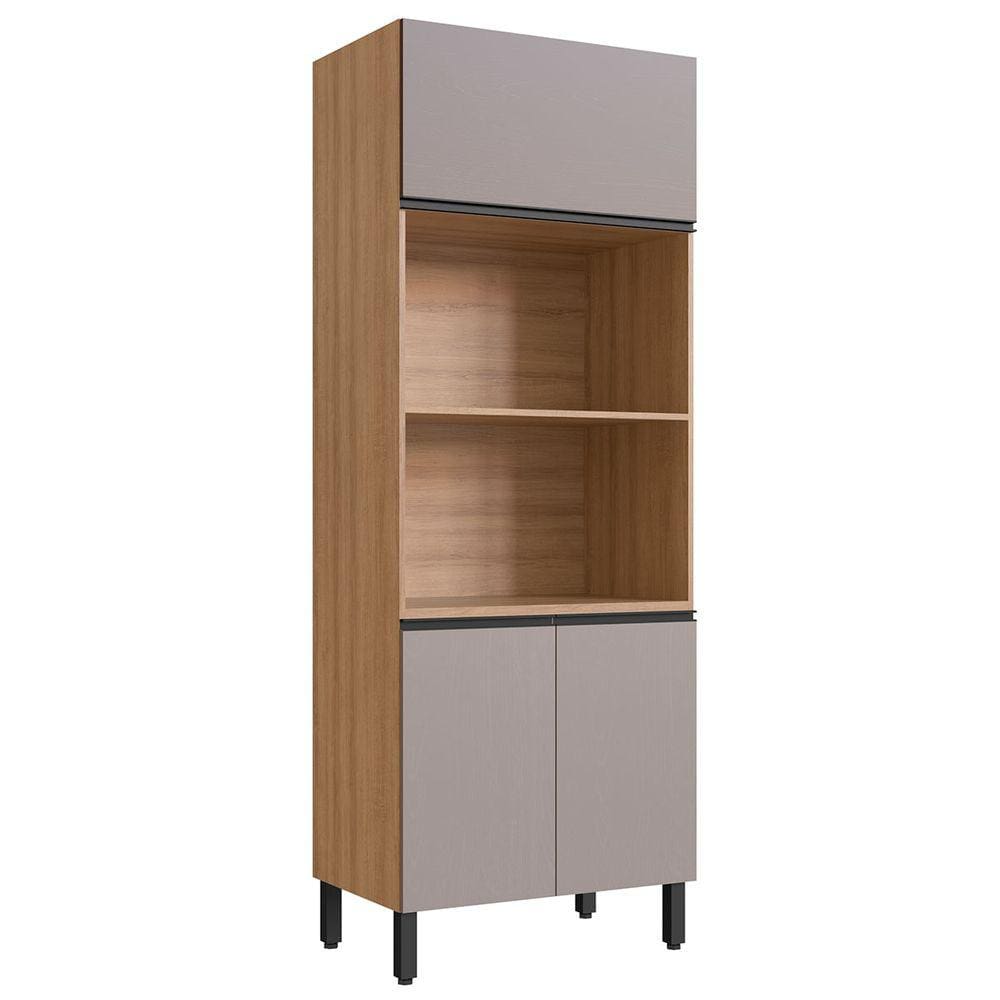 Torre Quente 3 Portas 2 Prateleiras Montana/Fumê - Quiditá Móveis