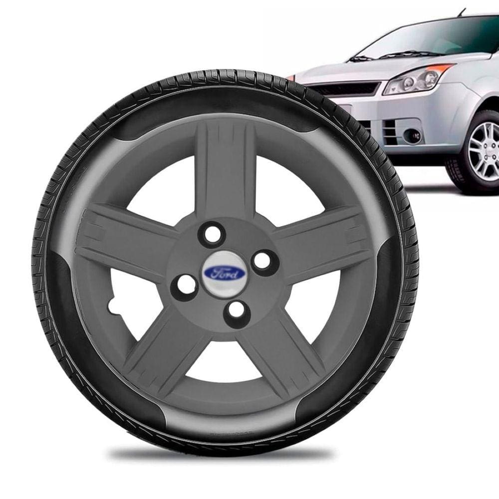 Calota Ford Fiesta aro 14 2008 2009 2010 Grafite Fosca prata