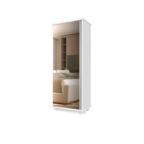 armario com espelho 1 porta escritorio branco luxo