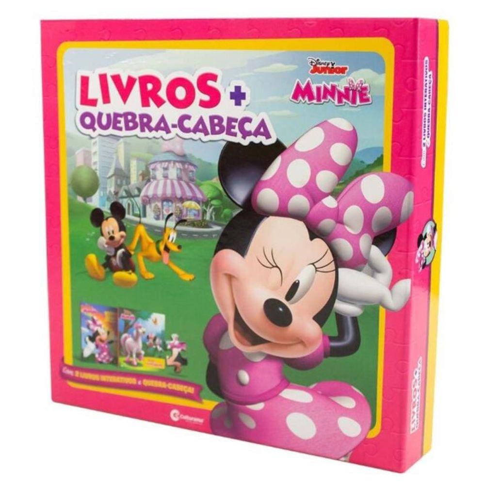 Box De Livros E Quebra Cabeça Da Minnie