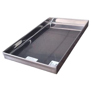 Bandeja Canto Liso Inox 40X20x2cm Bandeja Padaria