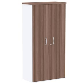 Armário Alto PE25 Pandin 79,20 cm (largura) em MDP Cor Walnut e Branco com Duas portas