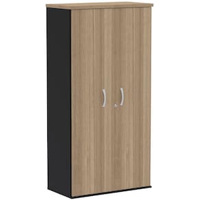 Armário Alto PE25 Pandin 79,20 cm (largura) em MDP Cor Noce Naturalle e Preto com Duas portas