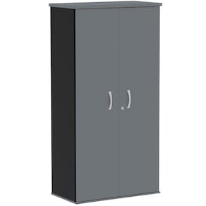 Armário Alto PE25 Pandin 79,20 cm (largura) em MDP Cor Preto e Grafito com Duas portas