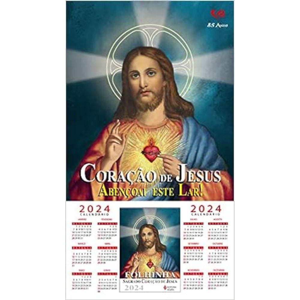 Calendário E Folhinha Do Sagrado Coração De Jesus - 2024