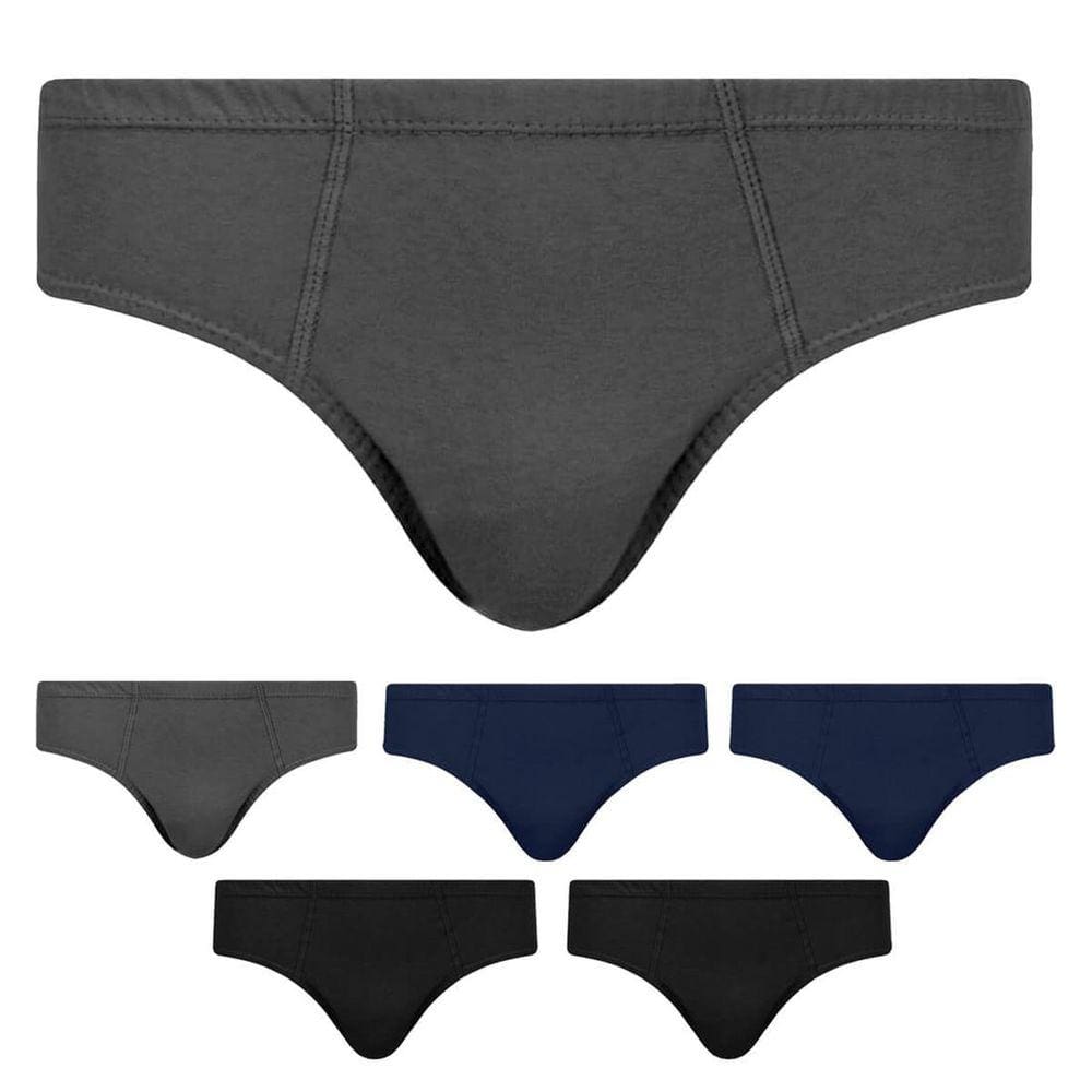 Kit 6 Cuecas Plus Size Masculina Algodão Slip