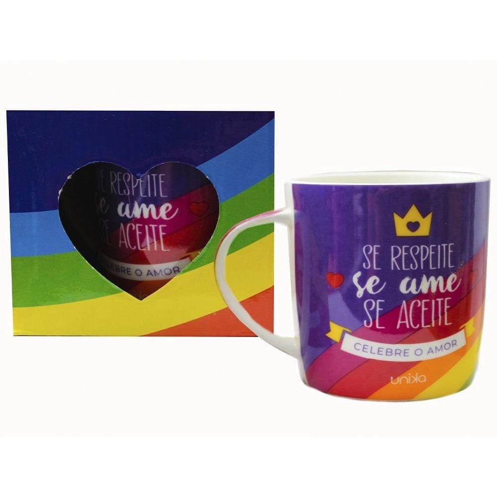 Caneca Se Respeite, Se Ame, Se Aceite Cerâmica 390ml