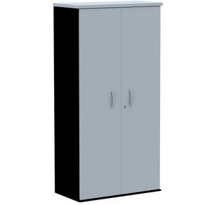 Armário Alto PE25 Pandin 79,20 cm (largura) em MDP Cor liso Cinza e Preto com Duas portas