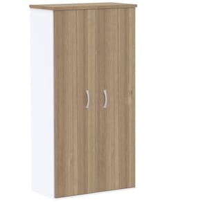 Armário Alto PE25 Pandin 79,20 cm (largura) em MDP Cor Noce Naturalle e Branco com Duas portas