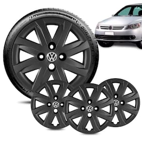 Jogo 4 Calota Volkswagen Voyage G5 aro 14 Preta Brilhante