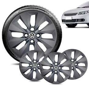 Jogo 4 Calota Volkswagen Voyage G5 e G6 aro 14 Grafite Brilh
