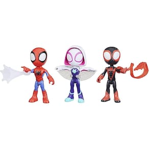 Marvel Spidey and His Amazing Friends Figure 3 Pack, 4-Inch Scale Action Figures, Inclui 3 Figuras e 3 Acessórios, Idades 3 ou Não, Embalagem Livre de