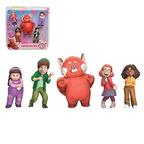 Conjunto de Figuras Colecionáveis BFF da Disney e Pixar, Vermelho, 5 Peças, Altura de 3 Polegadas