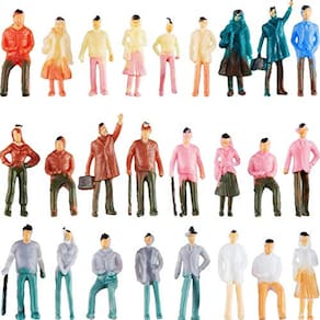 200 peças Figuras de pessoas 1:75 Modelo de escala treina pessoas de plástico arquitetônica figuras minúsculas pessoas sentadas e em pé para cenas em