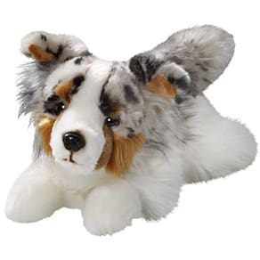 Cão pastor australiano deitado 11,5 polegadas, 30cm, brinquedo de pelúcia, brinquedo macio, animal de pelúcia 3477