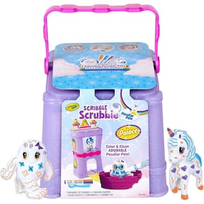 Crayola Scribble Scrubbie Peculiar Pets, Palace Playset com Unicórnio e Yeti, Presente, Idades 3, 4, 5, 6