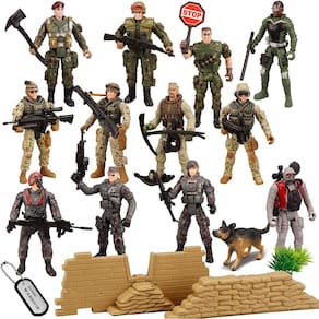 Playset Militar com 16 Figuras e Acessórios de Combate
