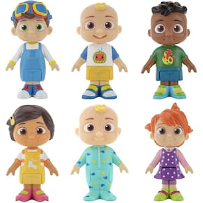Brinquedos CoComelon Oficial - 6 Figuras com Bebê JJ (Camiseta e Body), Tomtom, YoYo, Cody e Nina - Bebês e Crianças pequenas