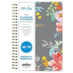Blue Sky 2023 Planejador Semanal e Mensal, Janeiro - Dezembro, 5" x 8", Frosted Cover, Wirebound, Sophie (142089)