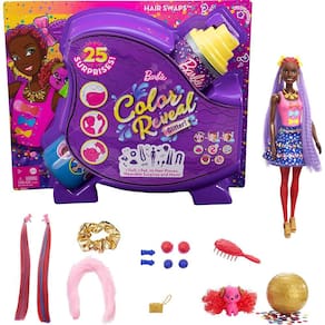 Boneca Brilhante com Penteados Surpresa, Presente 3+