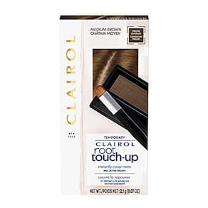 Clairol Raízes Temporárias para Cobertura de Pó, Cor de Cabelo Castanho Médio, 1 Unidade