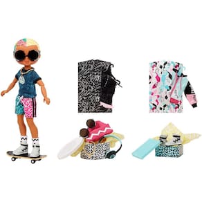 LOL Surprise Boneca Fashion Cool Lev: 20 surpresas c/ Skate e Acessórios p/ Diversos Looks