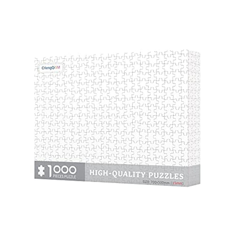 CHengQiSM 1000 Peça Jigsaw Quebra-cabeça Em branco Quebra-cabeça Branco Quebra-cabeças (27,5 x 19,6 polegadas) para crianças adultos adolescentes brin