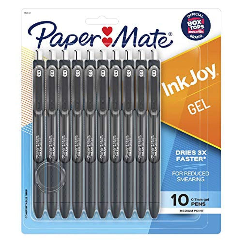 Canetas de papel Mate InkJoy Gel, Ponto Médio, Preto, 10 Contagem - 1951640