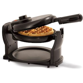 Máquina de waffle belga giratória antiaderente, preto