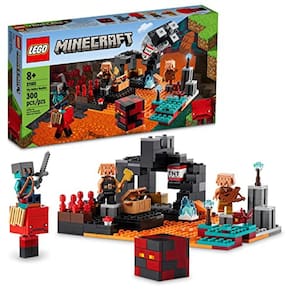 LEGO Minecraft The Nether Bastion 21185 Building Toy Set for Kids, Boys and Girls Ages 8+; Inclui 2 Zumbis e um Caçador de Zumbis; Presente de Jogo Di