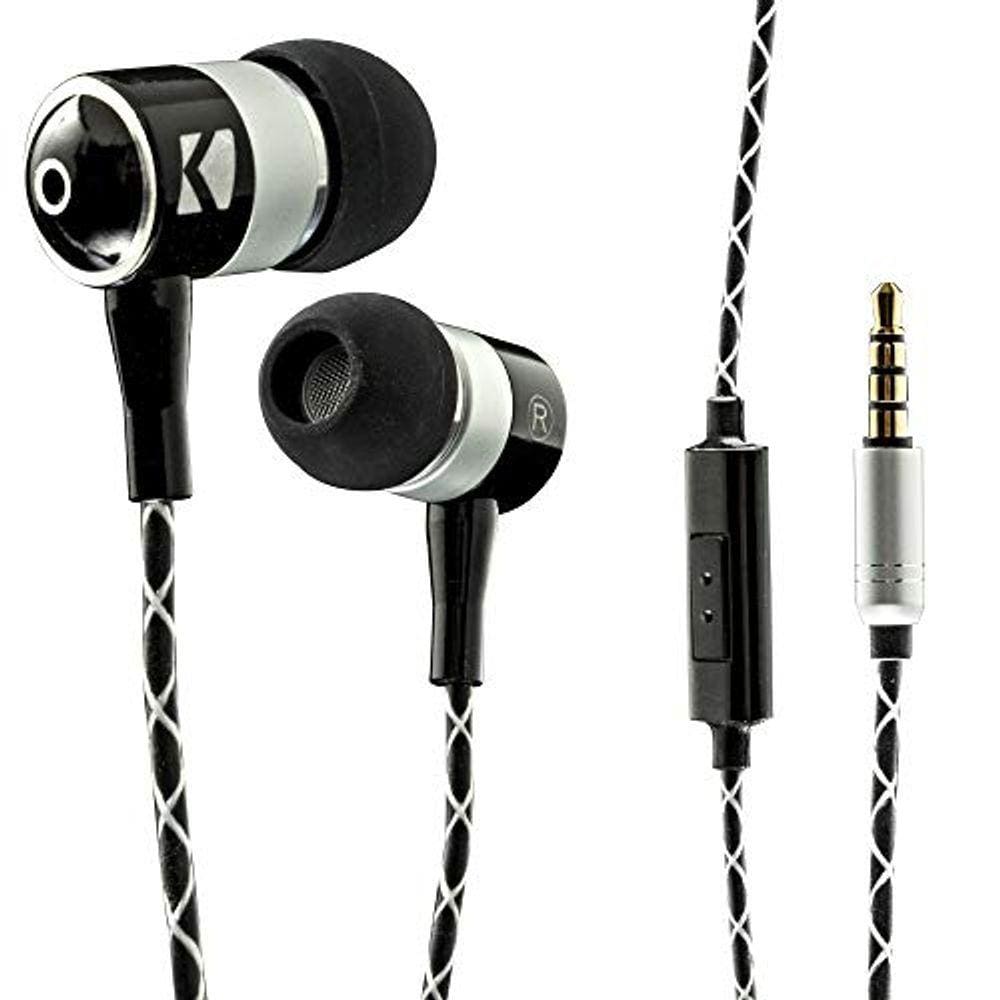 Fones de ouvido com fio Kicker EB54 com microfone | Ótimos fones de ouvido para jogos para PC, iOS e Android | Fones de ouvido com cancelamento de ruí