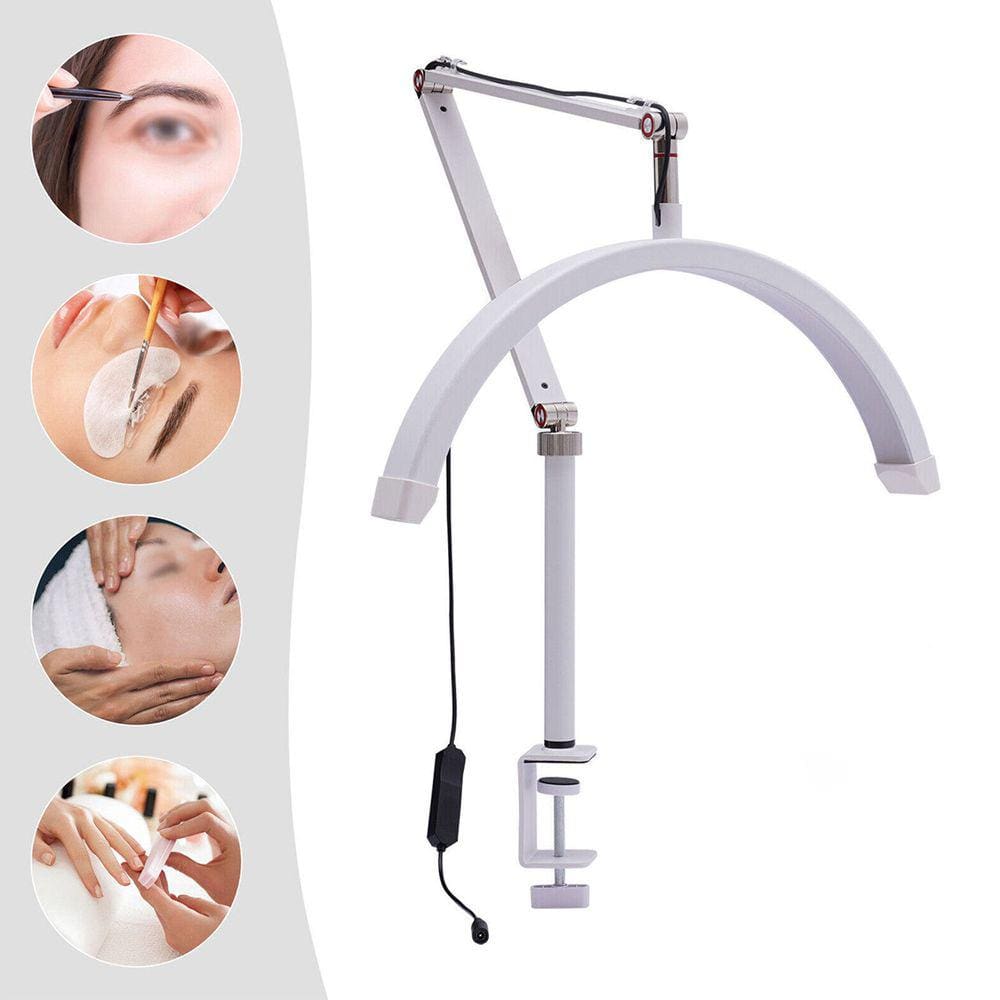 Luminaria Meia Lua Estetica Mesa Spa Arco 3 Tons Ajustavel Salao Beleza Suporte Celular Limpeza De Pele Unha Maquiagem Tatuagem Estudio