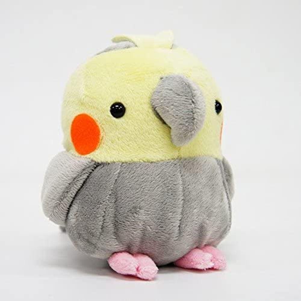Brinquedo Para Pássaros Pelúcia Macia Cinza Médio