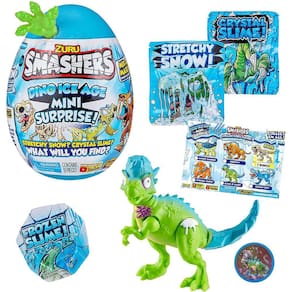 Ovo Surpresa Mini Smashers Dino Era Glacial com Figura de Dinossauro - ZURU