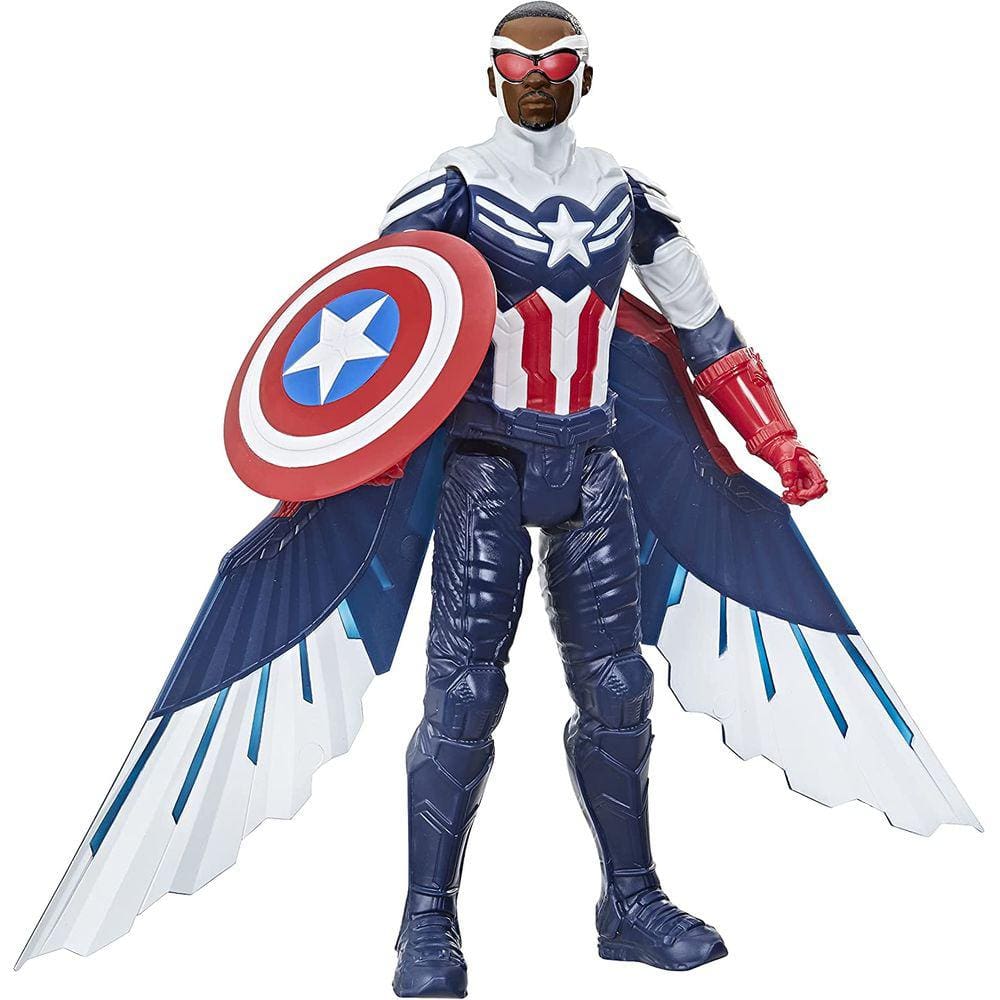 Boneco de Ação Capitão América Marvel Studios, 12 altura, com asas - Para crianças 4+