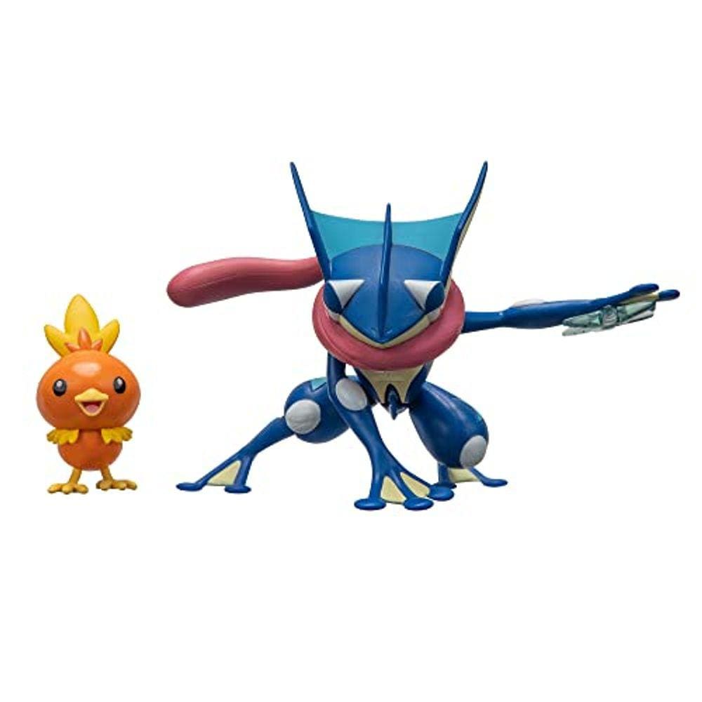 Pokemon Battle Figure 2 Pack - Características Greninja de 4,5 polegadas e figuras de batalha Torchic de 2 polegadas com acessório - Amazon Exclusive
