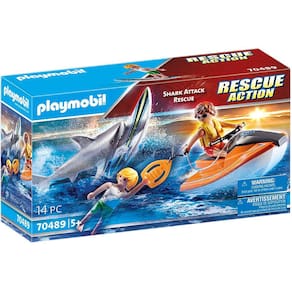 Barco Resgate e Ataque com Tubarão - Playmobil